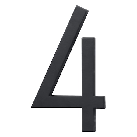 Hy-Ko 4In Black Floating Mount Number 4, 3PK A15093